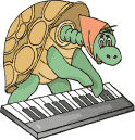 +music+entertainment+turtle+playing+keyboard++ clipart