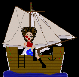 +bandit+marauder+outlaw+girl+on+pirate+ship++ clipart