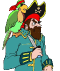 +bandit+marauder+outlaw+pirate+with+a+parrot++ clipart