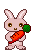 +animal+pet+pink+rabbit+with+a+carrot++ clipart