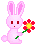 +animal+pet+rabbit+with+a+flower++ clipart