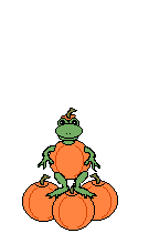+pumpkin+fruit+frog+jumping+on+pile+of+pumpkins++ clipart