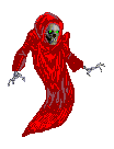 +scary+bones+skeleton+in+a+red+cloak++ clipart