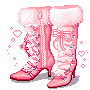 +shoes+footwear+pink+fur+boots++ clipart