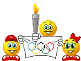 +sports+games+activities+olympic+torch+and+flag++ clipart