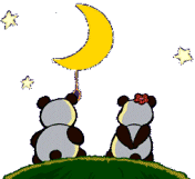 +animal+panda+bears+moon+ clipart