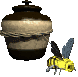 +bee+flying+insect+bug+honey+pot++ clipart