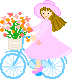 +bicycle+sport+girl+in+pink+on+a+bicycle++ clipart