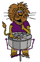+cat+animal+lion+with+with+steel+drum+s+ clipart