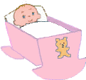 +child+infant+baby+in+cradle++ clipart