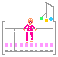 +child+infant+baby+in+crib++ clipart