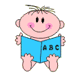 +child+infant+baby+reading++ clipart