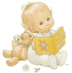 +child+infant+baby+reading+book++ clipart