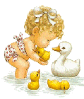 +child+infant+baby+with+ducks++ clipart