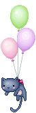 +animal+cat+and+balloons++ clipart