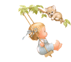+animal+cat+on+a+branch+girl+on+a+swing++ clipart
