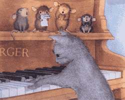 +animal+cat+playing+piano+ clipart