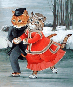 +animal+cats+ice+dancing++ clipart