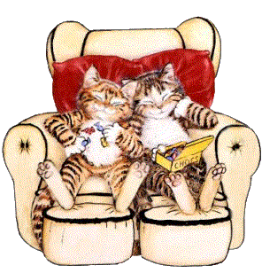 +animal+cats+on+armchair+eating+chocolates++ clipart
