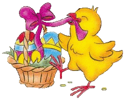 +animal+farm+bird+chick+with+easter+basket++ clipart
