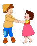 +children+boy+and+girl+playing+ring+a+ring+of+roses+s+ clipart