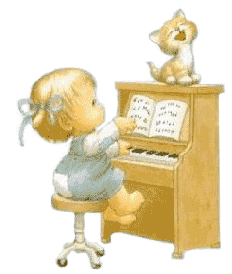 +children+girl+on+a+piano++ clipart