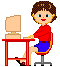 +technology+girl+at+computer++ clipart