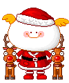 +xmas+holiday+religious+santa+and+reindeer++ clipart