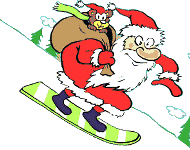 +xmas+holiday+religious+santa+on+skis++ clipart