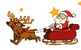 +xmas+holiday+religious+santa+on+sleigh+polishing+a+star++ clipart