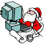 +xmas+holiday+religious+santa+on+the+computer++ clipart