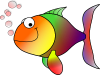 +happy+rainbow+fish+comic+bubbles+ clipart