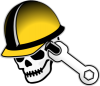 +engineering+skull+wrench+ clipart