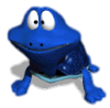 +frog+blue+left+ clipart