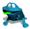 +frog+lightblue+left+ clipart